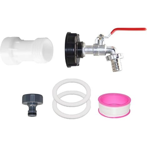 IBC Raccord Robinet, 3/4" Adaptateur de Réservoir IBC, Robinet Cuve 1000L, Accessoire de Réservoir IBC, Robinet de Vidange IBC, Adaptateur IBC S60x6, d'Adaptateur de Cuve (1/5)