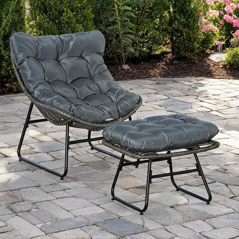 Fauteuil en métal PE Rattan Polyester 69 x 76 x 70 cm (1/5)