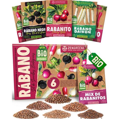 Semillas de rábano eco set 6 variedades de polinización libre (1/5)