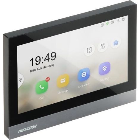 Hikvision DS-KH8380-TE1 Citofono Video Nero 7 pollici