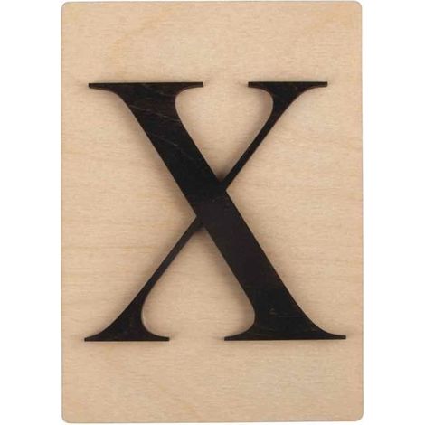 Lettres en bois déco - RAYHER - X - 14,9 x 10,5 cm - Noir - Artisanal (1/2)