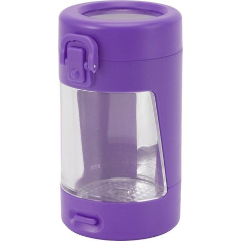 Beleuchtetes Vorratsglas mit LED-Mühle, wasserdicht, aus Klarglas, mit 55 mm Mühle für den Außenbereich (lila). (1/5)