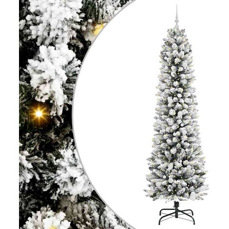 Sapin de Noël  Arbre de Noël artificiel Blanc 240 cm PVC, métal et plastique (1/5)