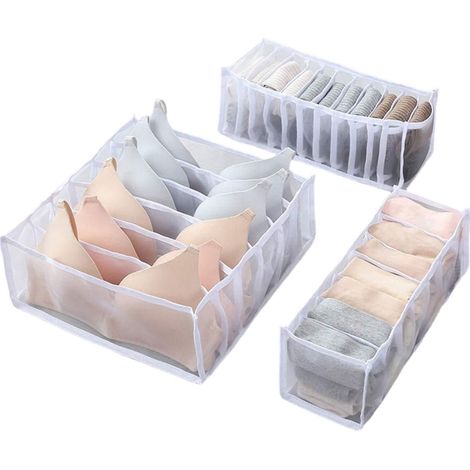 Boîte de rangement pour tiroirs et armoire, boîte de rangement en maille, organisateur pour sous-vêtements, soutiens-gorge et (1/5)