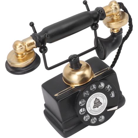Grand modèle de téléphone décoratif rétro en résine, style vintage, à cadran rotatif, idéal pour décorer une vitrine de café ou de bar (type 14). (1/5)