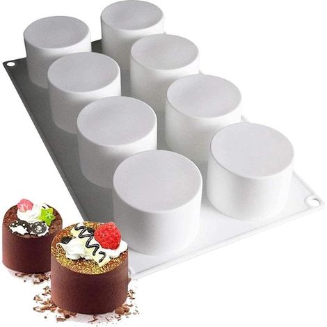 Zylindrische Backform – Mousse-Kuchenform – Dessertform – 8 Mulden – 11,7 x 6,8 cm (1/5)