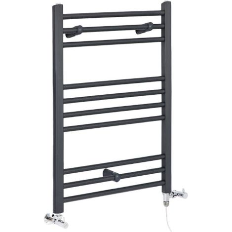 Hudson Reed Artle - Sèche-Serviettes Design Mixte Moderne Plat - Anthracite - 80 cm x 60 cm