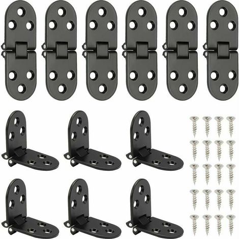 Hinge - Stainless Steel Flat Hinge 270 Degree Rotation - For Cabinet Door Drawer Folding Table Furniture - 12 Pieces (1/5)