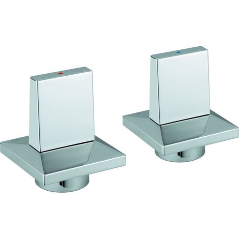 Grohe Griffpaar für Allure Brilliant, Metall, Markierung Blau/Rot, Chrom, 48320000