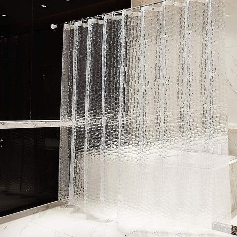 Rideau de douche 240 x 200 cm, résistant à la moisissure, extensible, sans PVC, écologique (1/3)