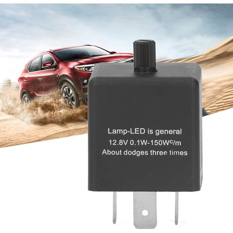 Clignotant séquentiel à LED réglable, relais de conversion LED pour voiture, trois broches, fréquence réglable, 12 V CC (1/5)