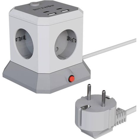 Cavo di prolunga BlitzWolf BW-EC1 con 4 porte CA, 2 porte USB-A e 2 porte USB-C. (1/2)