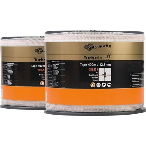Clôture électrique Gallagher turbo line ruban 12.5 mm 2x400 m