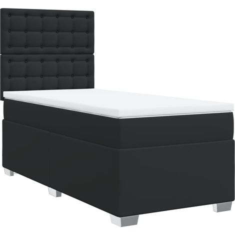 Maison Exclusive - Giroletto a Molle con Materasso Nero 90x190 cm in Similpelle