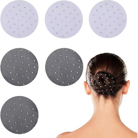 Elkuaie Filets à Cheveux - Filet à Chignon - 6 Pièces Ensemble de Filet à Cheveux Noir + Blanc pour Chignon en Forme de Boule Utilisation Facile - 6 - Ballet et Usage Quotidien (1/5)
