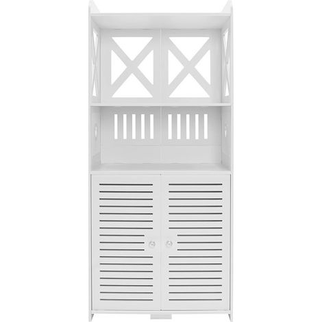 TRADE SHOP - Armadietto Da Bagno Multiuso Con Porta Scaffali Soggiorno Camera Cucina 40 X 25 X 90 Cm - (1/5)