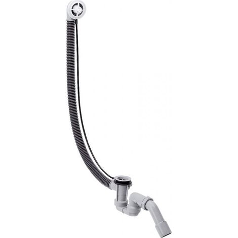 Bonde et trop-plein intégrés Hansgrohe Flexaplus pour grandes baignoires