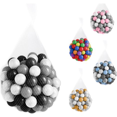 Sac de 100 balles de jeu 5,5 cm – Plastique souple indéformable – Sans phtalates ni bisphénol A – Filet réutilisable – Monsieur Bébé