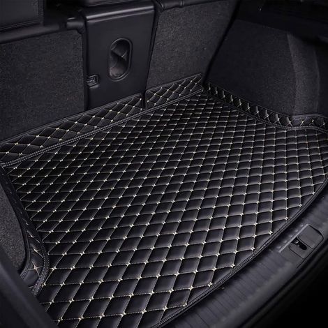 Tapis De Coffre Voiture pour BMW 5 Series Touring 2011-2016, Cuir Coffre Cargaison Plateau Liner ImerméAbles AntidéRapant Moquettes Protection Intérieur Accessoires,C/Black-Beige (1/5)