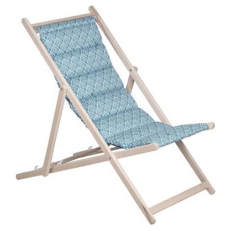 JARDIN PRIVE Chaise longue acolchada Dinamarca azul estructura de madera maciza (1/3)