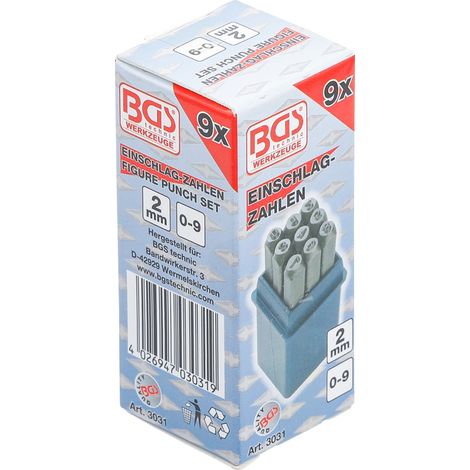 Outils à frapper bgs technic chiffres 2 millimètres acier (1/5)