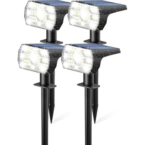 Wasserdichte Solar-Außenleuchten (IP68), 3 Beleuchtungsmodelle, solarbetriebene Strahler mit 56 LEDs, Dämmerungssensor für Garten, Terrasse, Wege und Landschaftsbeleuchtung