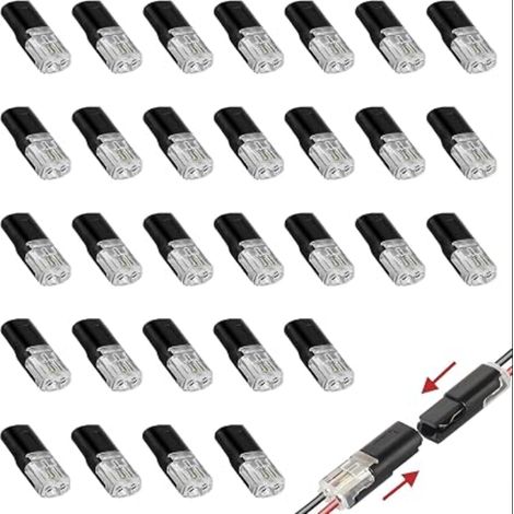 Connecteurs Câble 18-22AWG, Connecteur 2 Broches LED Voiture, Connecteur Étanche 12V Rapides Fils, Épissure pour Moto Bateau Éclairage Extérieur (1/5)