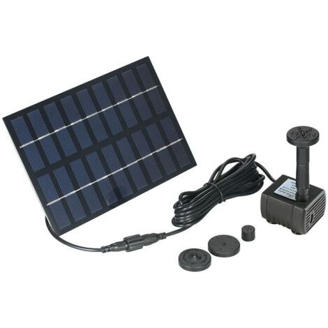 Pompe de fontaine solaire, kit de panneau d'alimentation de pompe à eau solaire submersible sans brosse pour la circulation de l'eau de jardin/fontaine d'étang (1/4)