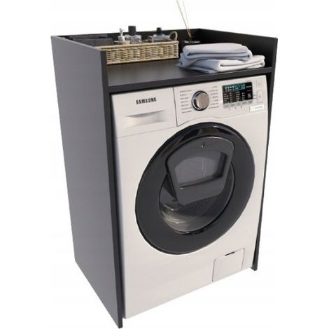 Mueble para lavadora para el baño, negro, 66x51,8 cm, estante para armario MK (1/4)