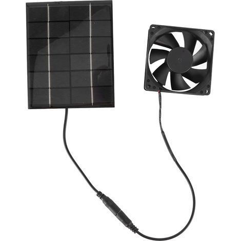 Ej.Life Ventilateur Alimenté par Panneau Solaire, 6 V 2 W 3,15 Pouces Mini Ventilateur D'extraction à énergie Solaire pour Serre, Niches, Poulaillers, Abris, Maisons pour Animaux de Compagnie A (1/5)