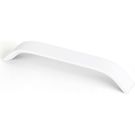 Tirador de mueble tipo asa, modelo 2267, de aluminio con acabado blanco mate, 160 mm