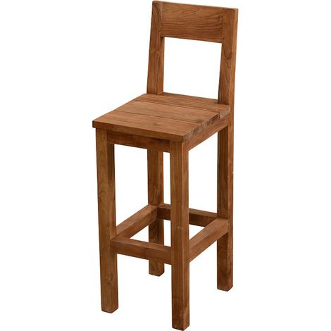 Inko Teakholz-Barstuhl Abacus recyceltes Teak Barhocker 36,5 x 44,5 x 109 cm