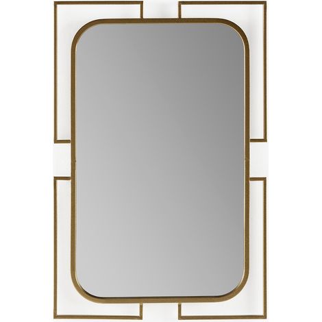 Miroir mural rectangulaire métal doré KARY – L 61 x H 91cm (1/4)