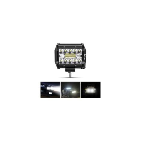 10,2 cm (4 Zoll) 60 W LED-Strahler, Arbeitsscheinwerfer, LED-Stabscheinwerfer, 10800 lm, wasserdicht IP67, Nebelscheinwerfer für Auto, Geländewagen, LKW, SUV, ATV, Boot, 12 V, 24 V, Tagfahrlicht (1/5)