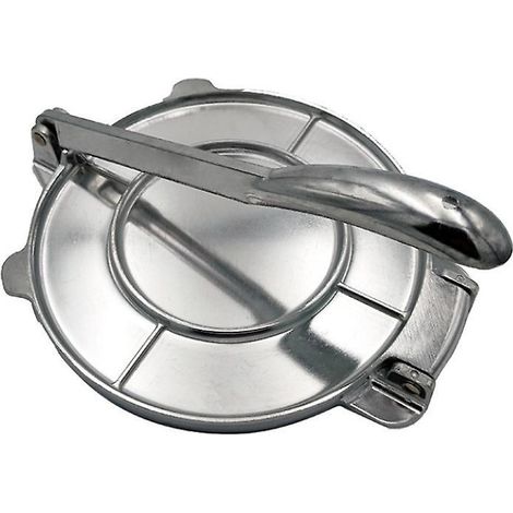 Kitchencraft – Welt der Aromen – Mexikanische Tortillapresse in Geschenkbox, Aluminium, Silber (1/4)