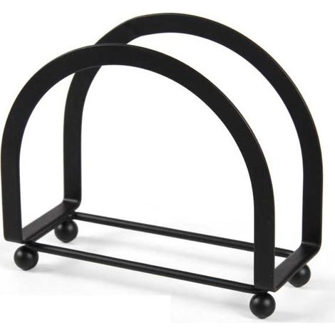 PORTA TOVAGLIOLI IN METALLO 14 X 6 X 13 CM IN COLORE NERO (1/2)