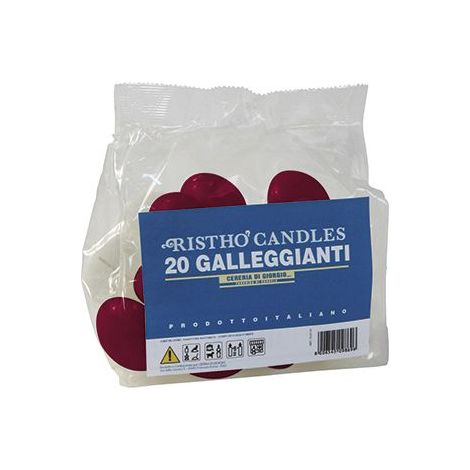 Cereria Di Giorgio Candele Galleggianti Ø 4,5 cm H. 2,7 cm (20 pz) - Bordeaux