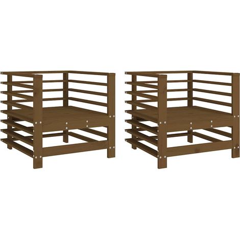 Maison Exclusive - Gartenstühle 2 Stk. Honigbraun Massivholz Kief