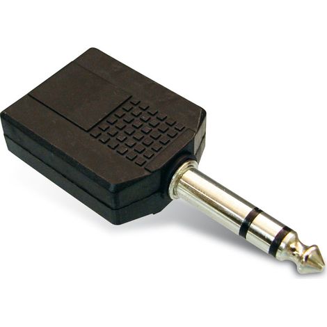 GOOBAY adaptateur jack, fiche stéréo 6,3 mm / 2x connecteur femelle stéréo 6,3 mm, noir