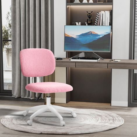Sedia da ufficio, sedia per computer, girevole, regolabile in altezza, 48 cm x 53 cm x 80-90 cm, rosa