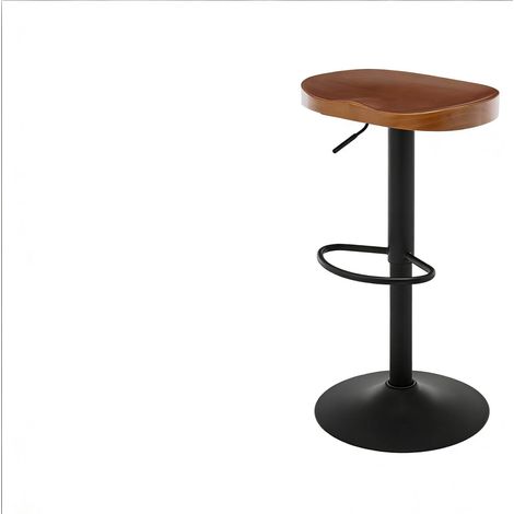 Sgabello da bar girevole in legno e metallo, regolabile, marrone, 1 pezzo, HOMVRA (1/5)