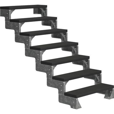 Dolle Außentreppe Gardentop 126-154cm Geschosshöhe mit Trimax anthrazit 80cm breit ohne Geländer