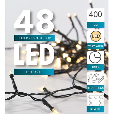 1.01 LED Lichterkette 48 LED - 400 cm / Timer / Fernbedienung