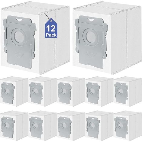 Lot de 12 Sacs Aspirateur pour iRobot Roomba i7 i7+ i7 Plus, i8, i8+, i3, i3+, i4, i4+, i6, i6+, s9, s9+, s9 Plus, 105 705 Base Propre, Station aspiration i/s/j Combo Essential Serie Accessoires (1/5)