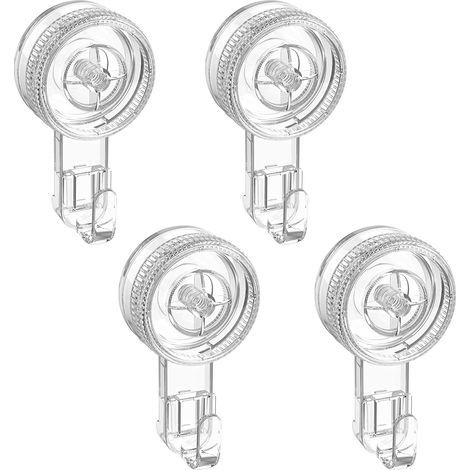 4er-Set Wandhaken mit Saugnapf, Tragkraft 5 kg, transparenter Kunststoff, für Bad und Küche (1/5)