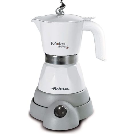 Cafetière moka électrique 2–4 tasses gris et blanc