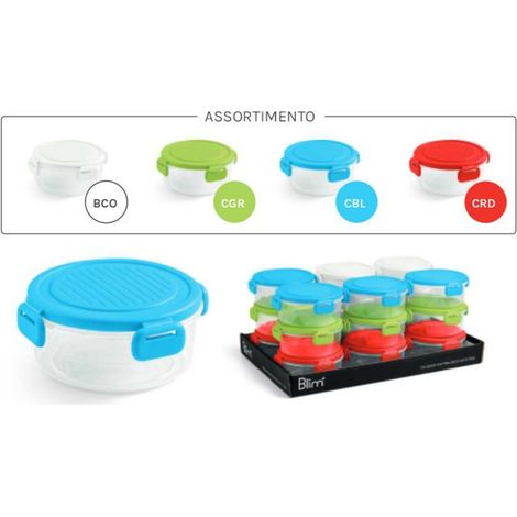 1 Pezzo Frigobox Contenitore Tondo My Home 40 cl 13,3 x 5,5 cm 4 Colori (1/2)