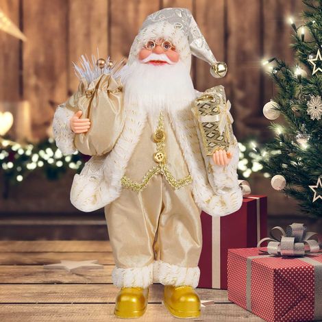 Poupée De Père Noël - 32 Cm - Posture Debout - Décoration De Fenêtre Ou Intérieure - Lot De 1 (1/3)