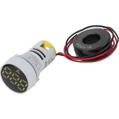 Ampèremètre numérique à cristal, indicateur de signal rond, 220 V CA, AD16-22DSAY jaune (1/5)