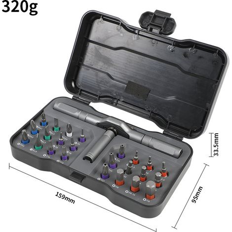 Ensemble de Tournevis à Cliquet 24 en 1 - Kit Multifonction T avec Embouts Haute Dureté, Outils de Précision pour Réparation Domestique et Bricolage-x